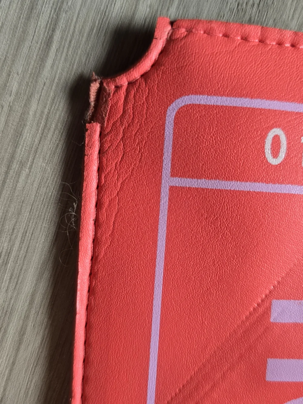 ipsy Neon Coral 'TICKET' Zip Pouch